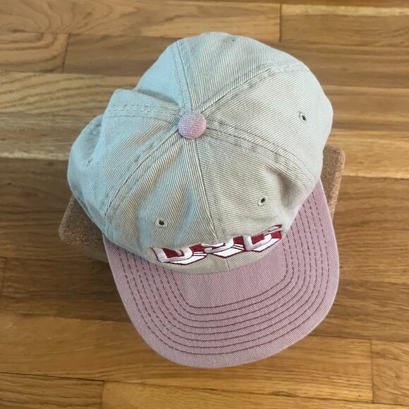 Vintage 80s/90s USC Trojans Pink Khaki Retro Block Baseball Cap Hat Adjustable - Picture 3 of 6